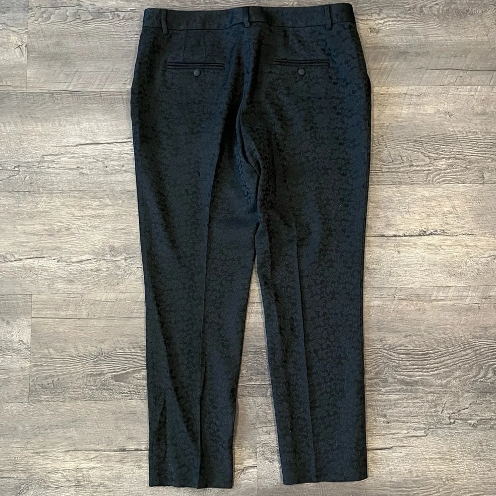 Dolce & Gabbana Black Floral Brocade Slim Dress Pants